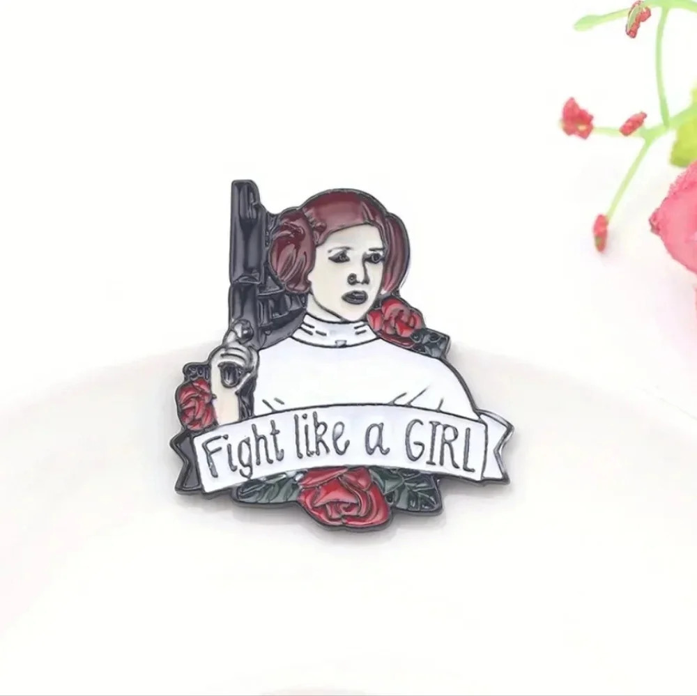 Star Wars Princess Leia "Fight Like a Girl" Conversation Broach Pin